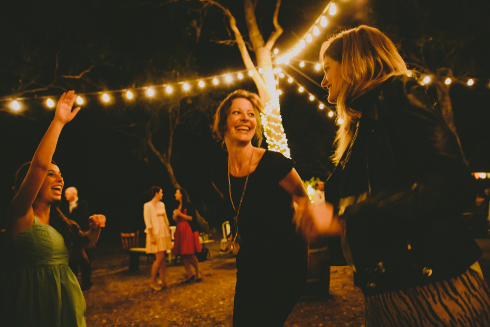 Perth outdoor bohemian wedding dancing at night