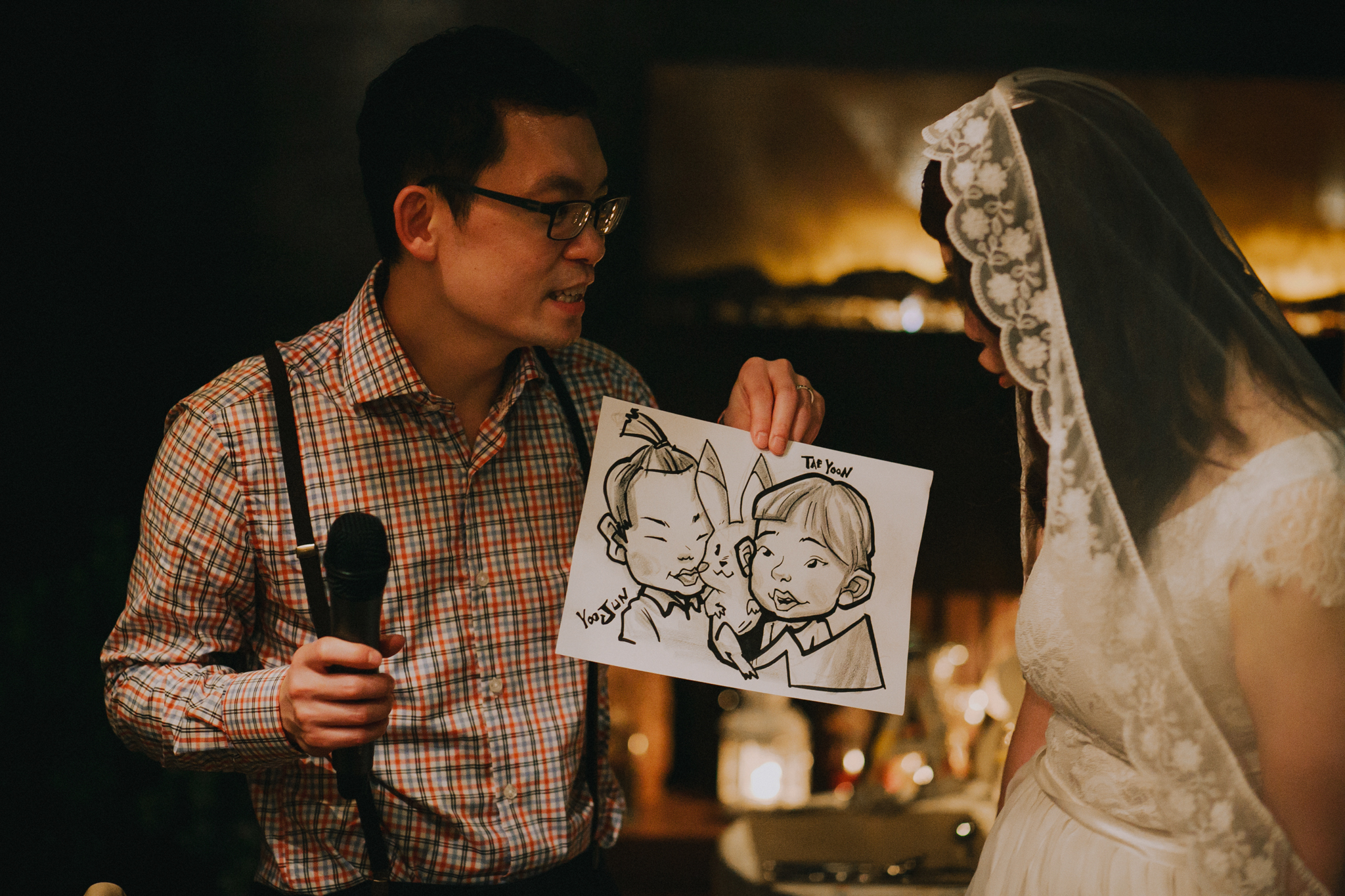 Caricature wedding drawings